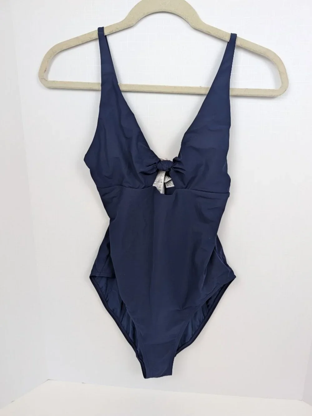 Tory Burch Palma Navy Knotted Cutout One-Piece Swimsuit Size M